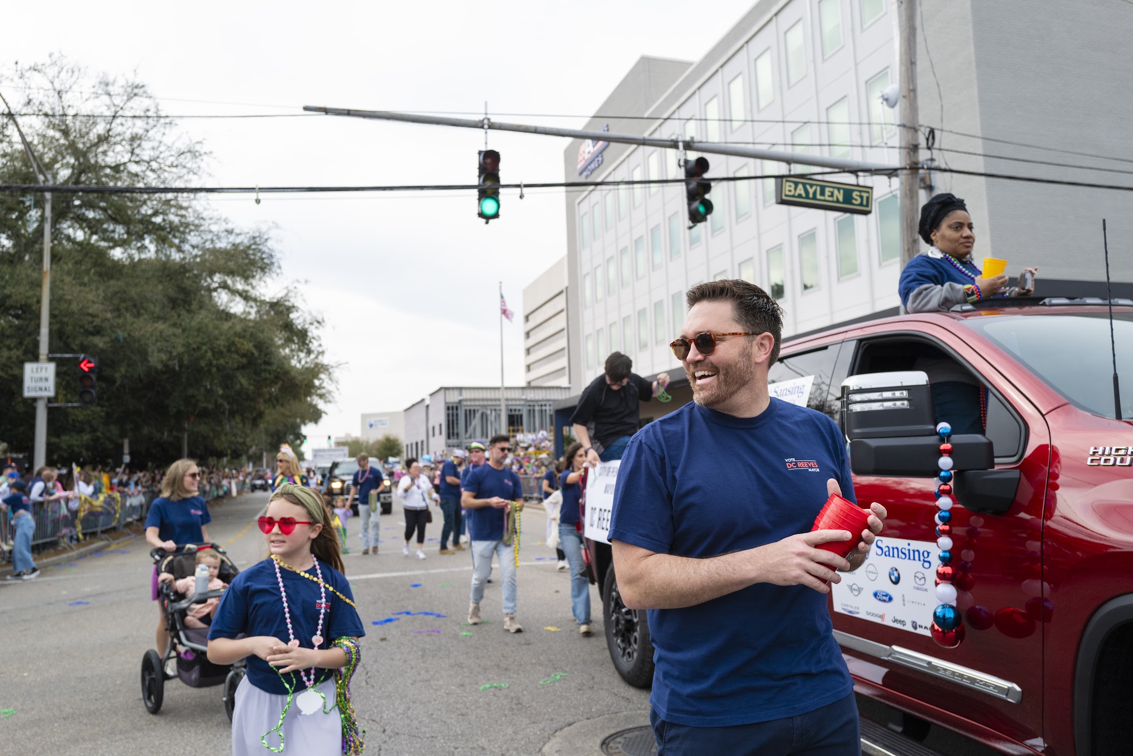 Mayor Reeves marching in a Pensacola parade